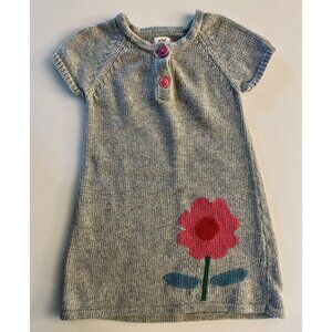 Mini Boden Short Sleeve Sweater Flower Dress - Size 3/4